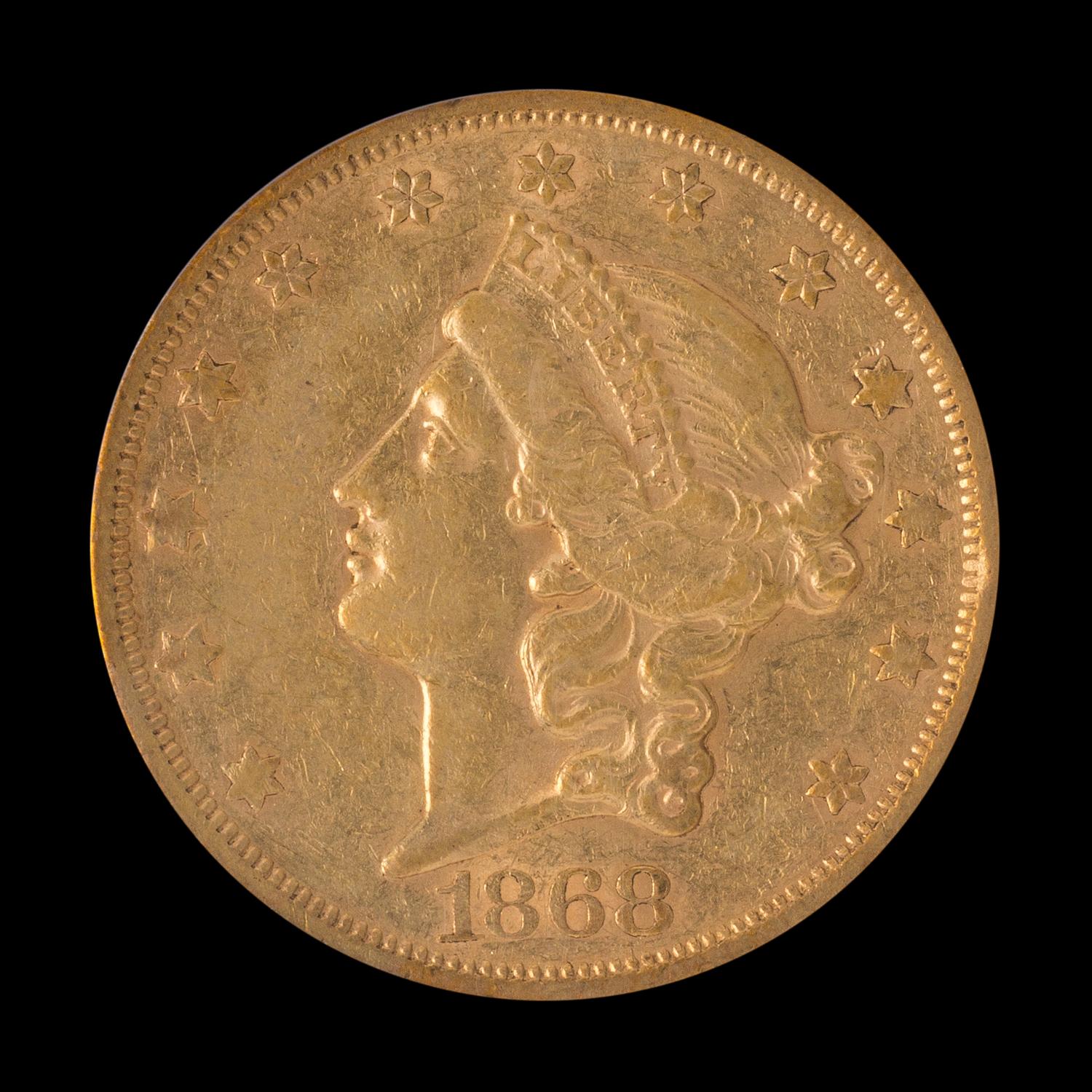 A United States 1868-S Liberty Head $20 Gold Coin