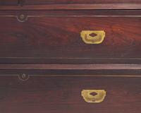 An English brass-inlaid rosewood campaign chest, 19th century