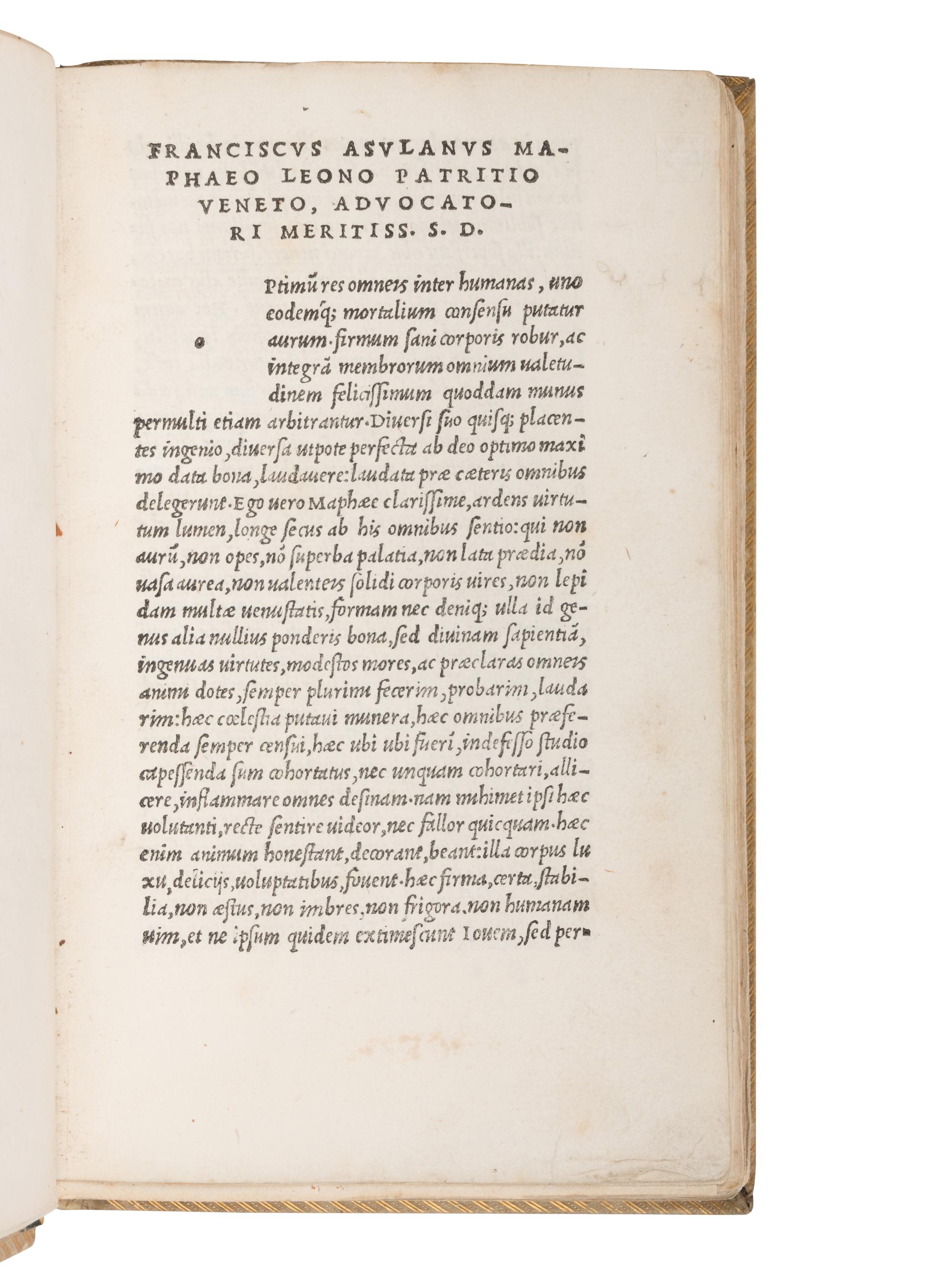 [BINDING]. CURTIUS RUFUS, Quintus (d. ca 53 CE). Quintus Curtius . [ De rebus Alexandri Regis Macedonum libri III-X] . Venice: heirs of Aldo Manuzio & Andrea Torresano, July 1520.
