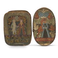 Two painted and decorated bride's boxes Continental, early 19th century