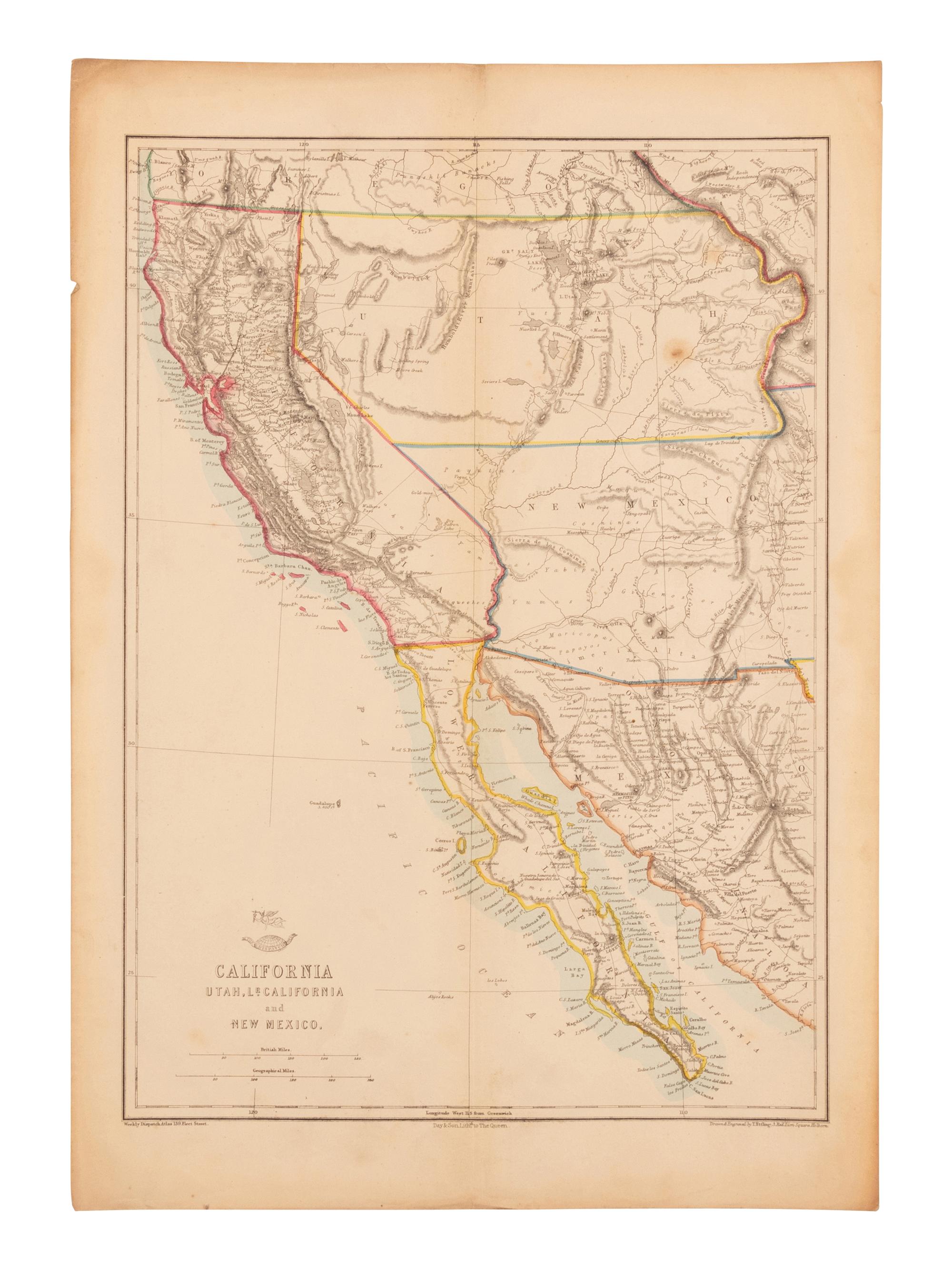 [AMERICANA - MAPS]. A group of 5 engraved maps of the American West, comprising: