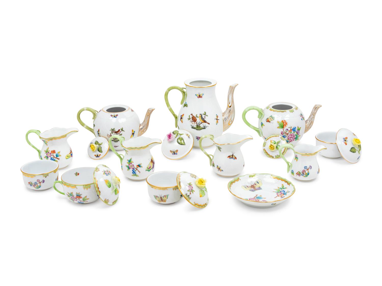 A Group of Herend Porcelain Tea and Coffee Articles