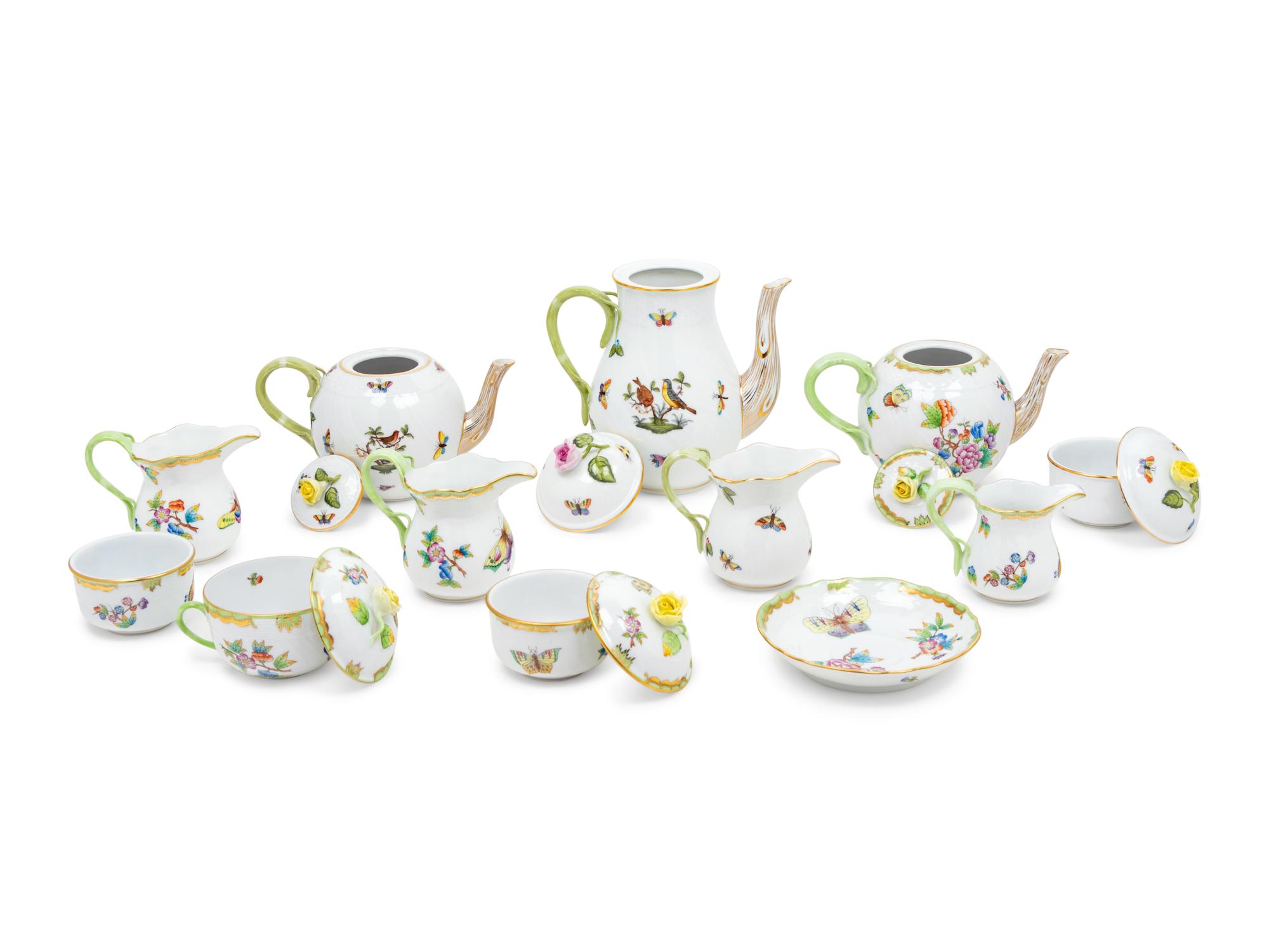 A Group of Herend Porcelain Tea and Coffee Articles