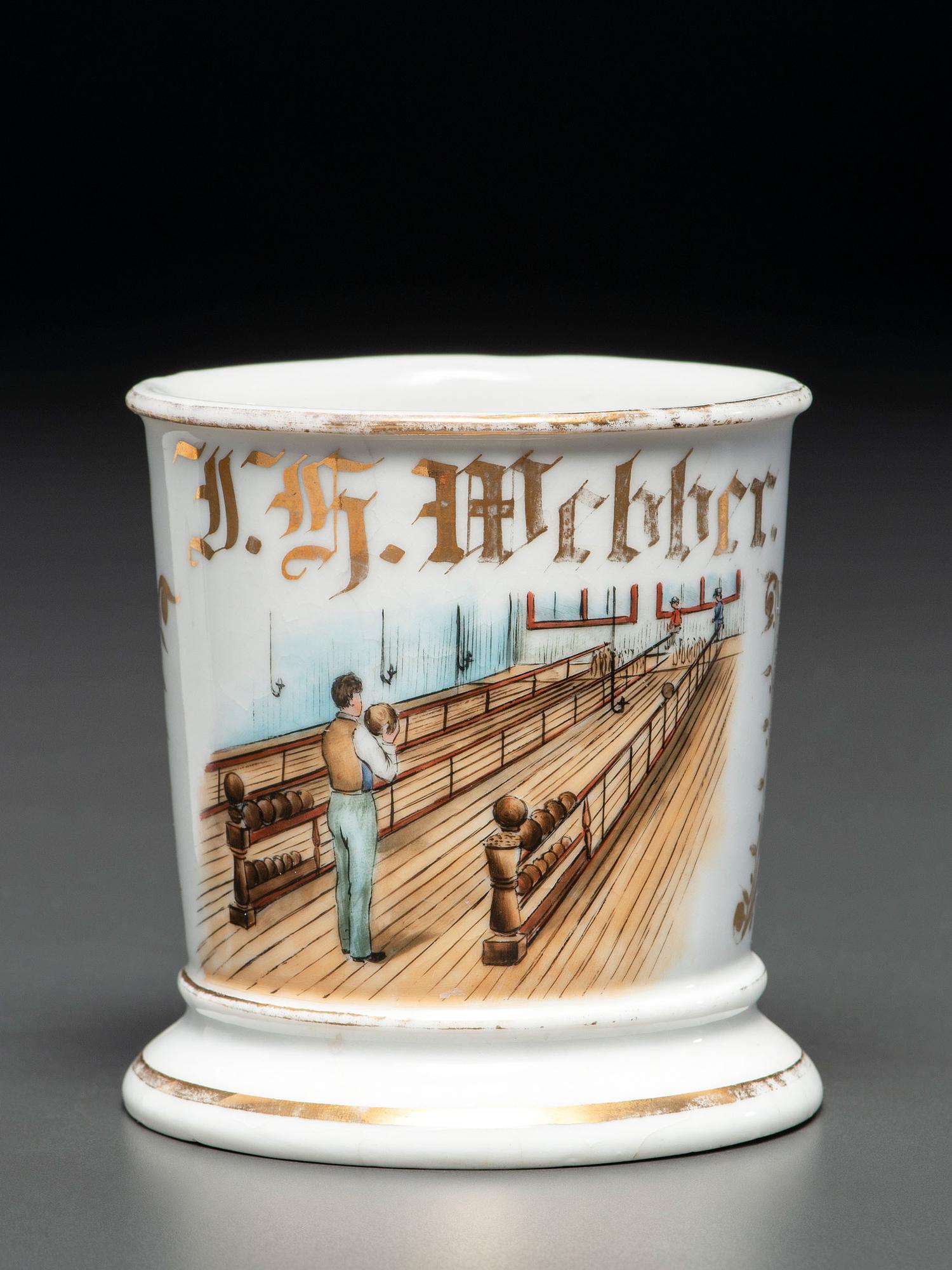 A Bowler's Porcelain Shaving Mug