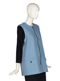 Pierre Cardin Blue Felted Wool Vest