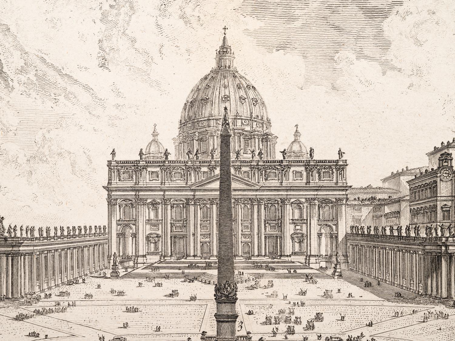 Veduta della Basilica, e Piazza de S. Pietro in Vaticano