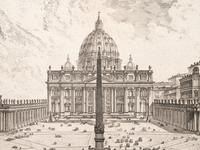 Veduta della Basilica, e Piazza de S. Pietro in Vaticano