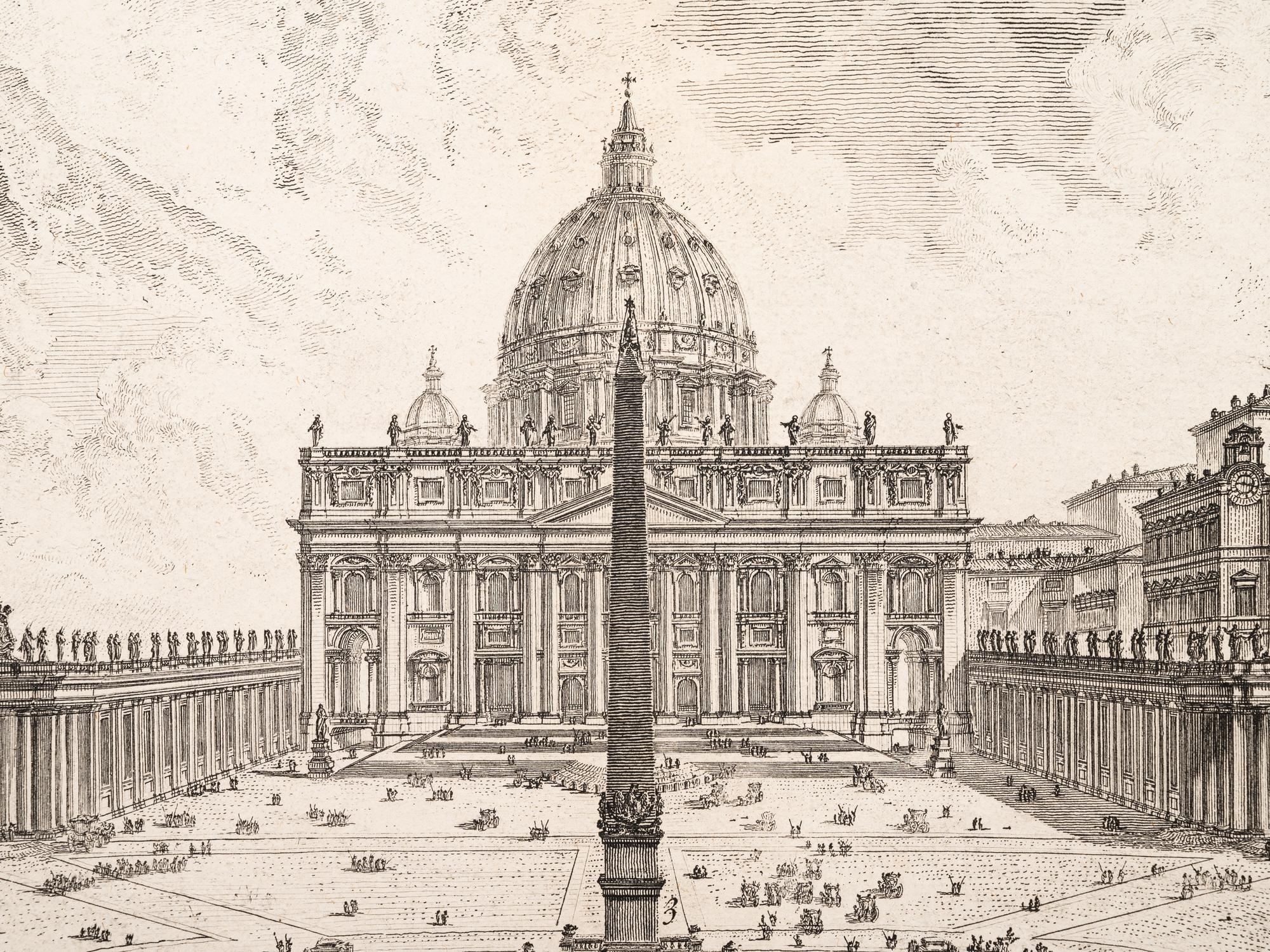 Veduta della Basilica, e Piazza de S. Pietro in Vaticano