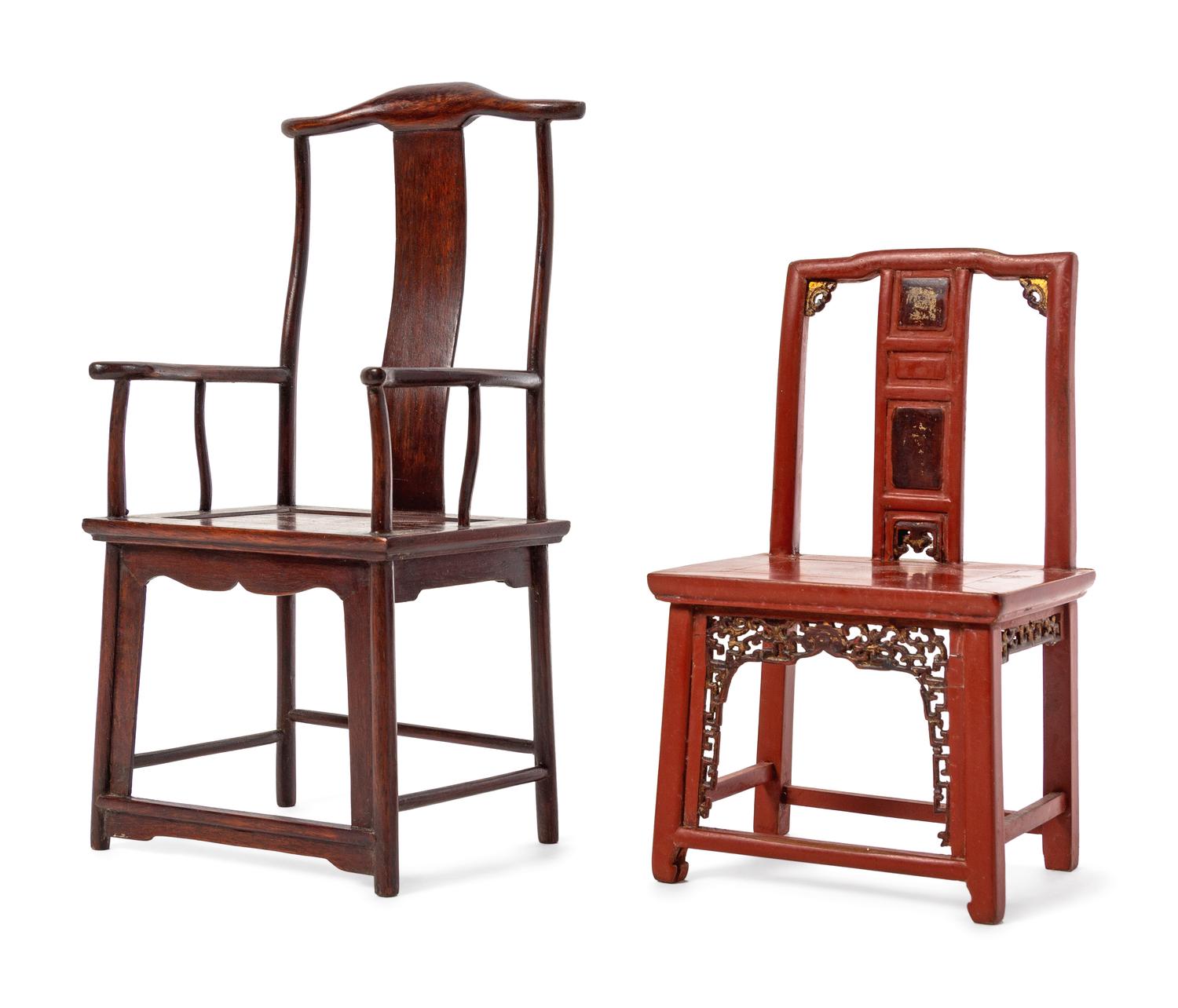 Two Chinese Miniature Armchairs