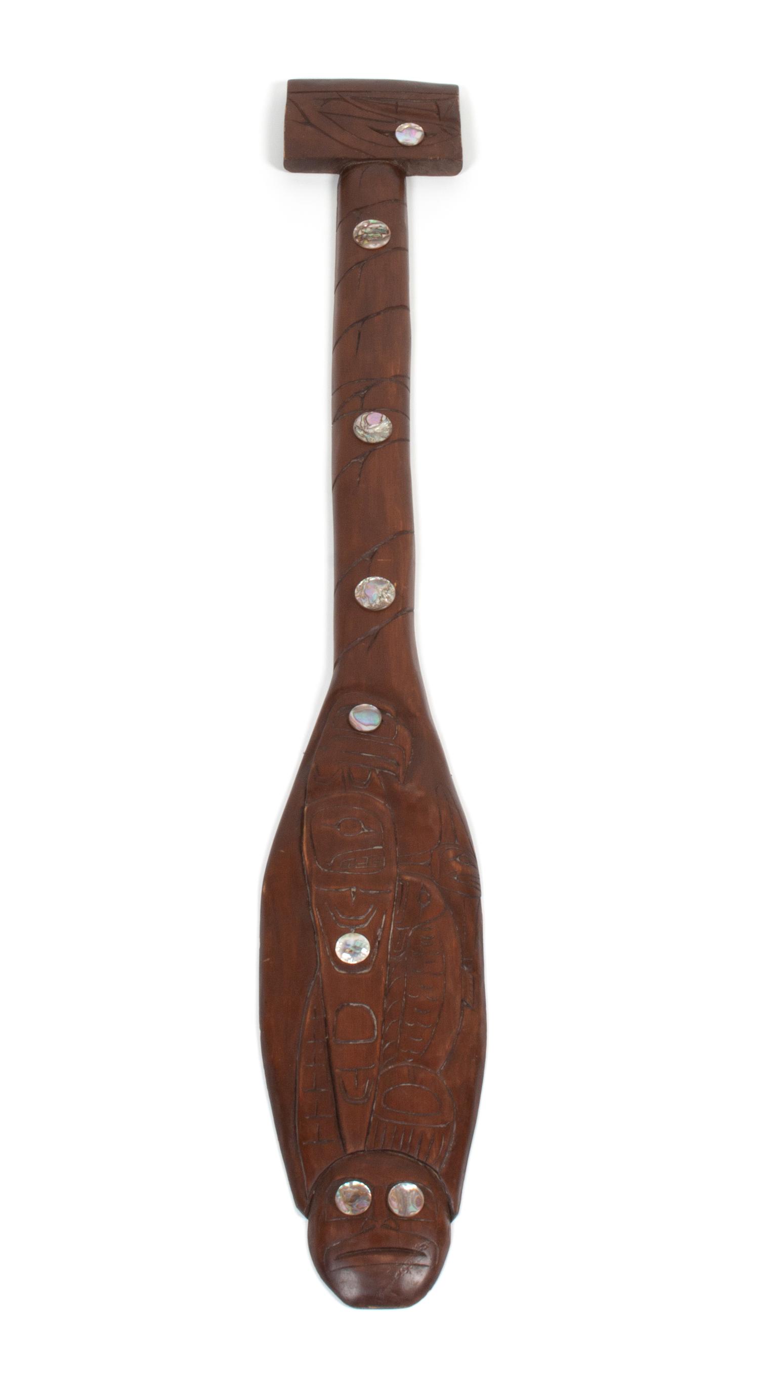 Carved Wood Talking Stick Height of largest 72 inhes