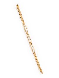 CULTURED PEARL AND YELLOW GOLD BRACELET