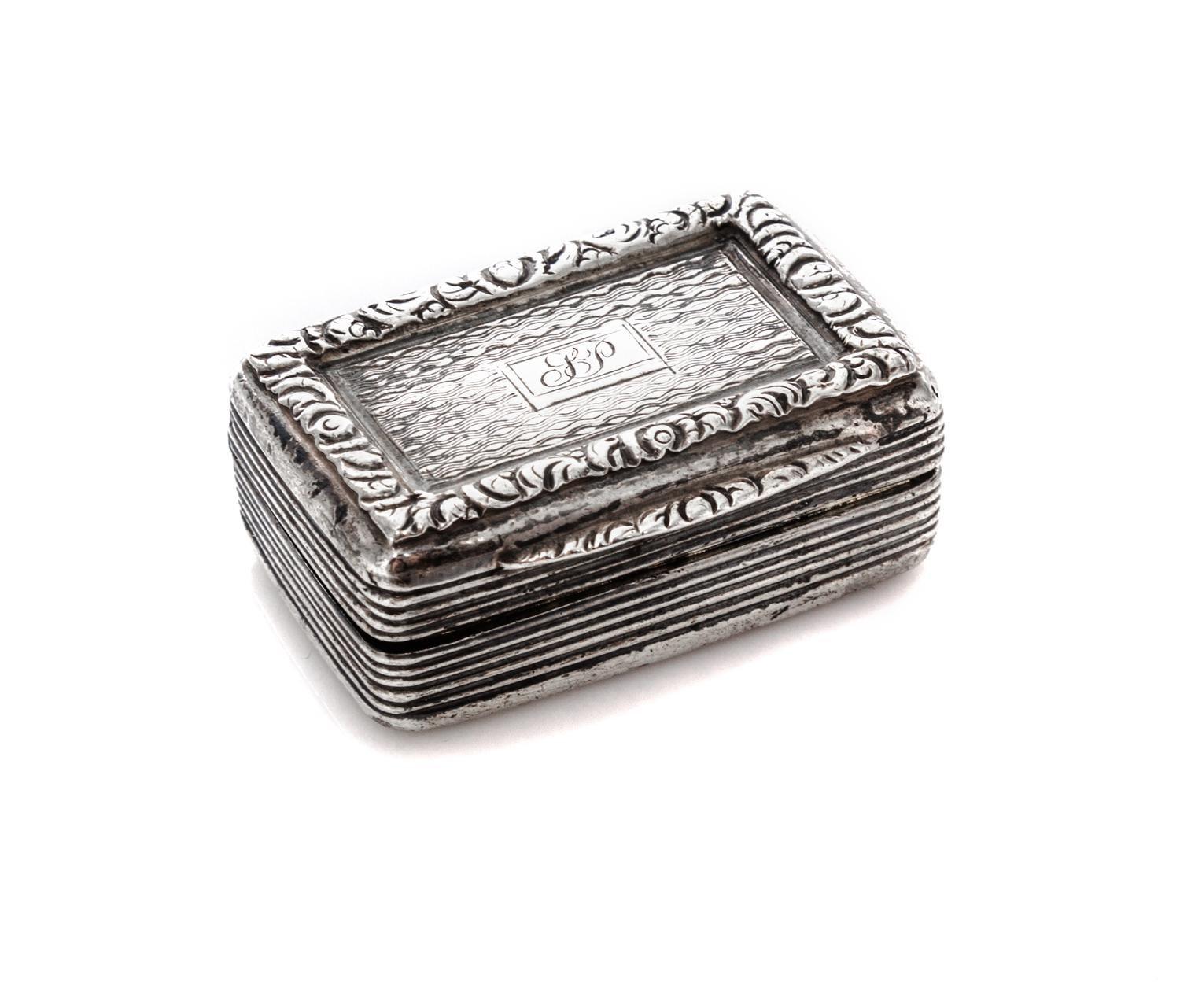 A George III Silver Vinaigrette, Thomas Evans, London, 1792, having a foliate decorated border opening to an interior screen decorated