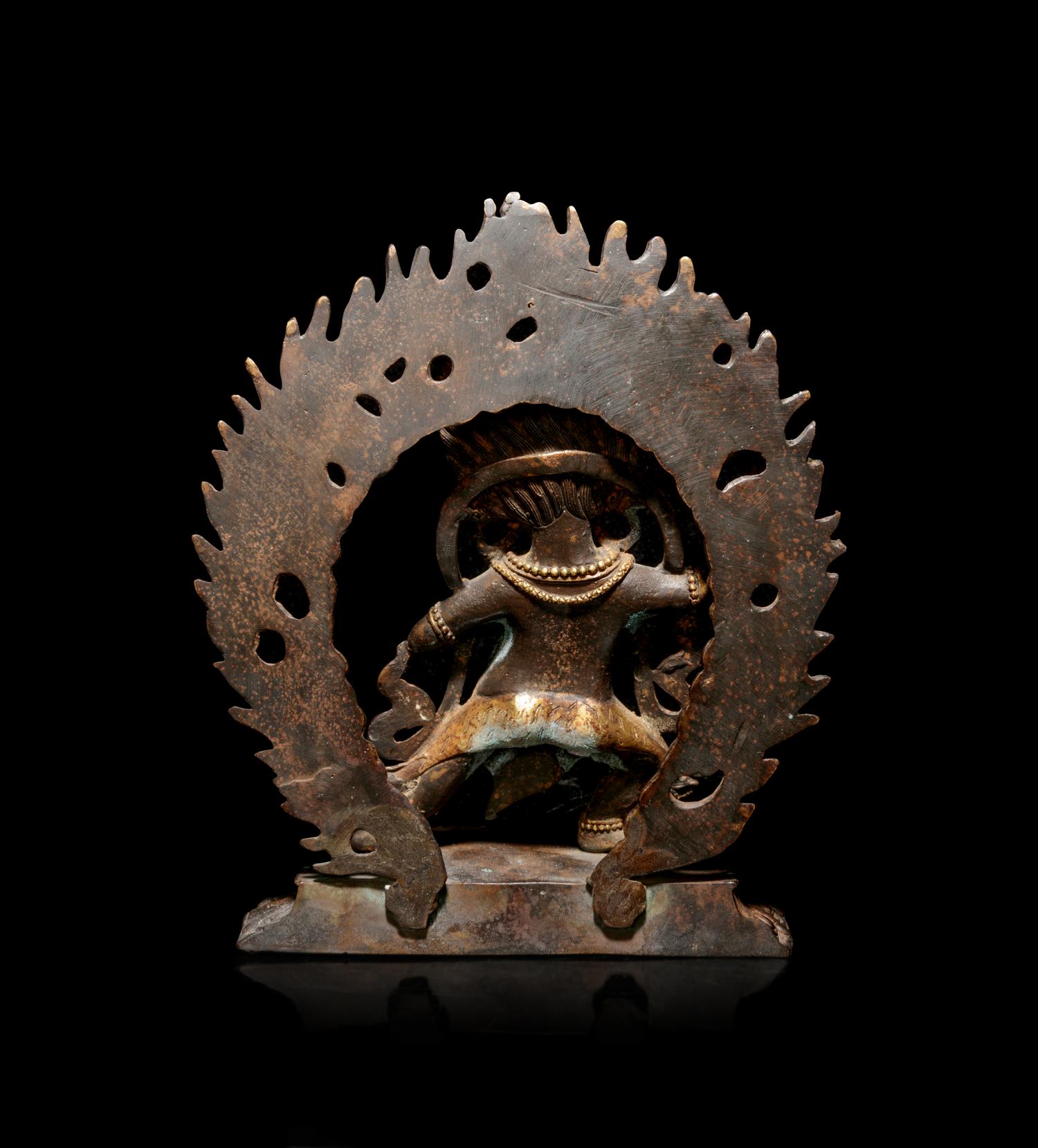 A Tibetan Gilt Bronze Figure of Bodhisattva Mahakala