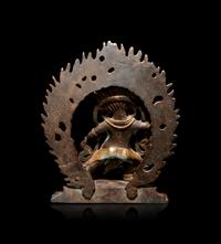 A Tibetan Gilt Bronze Figure of Bodhisattva Mahakala