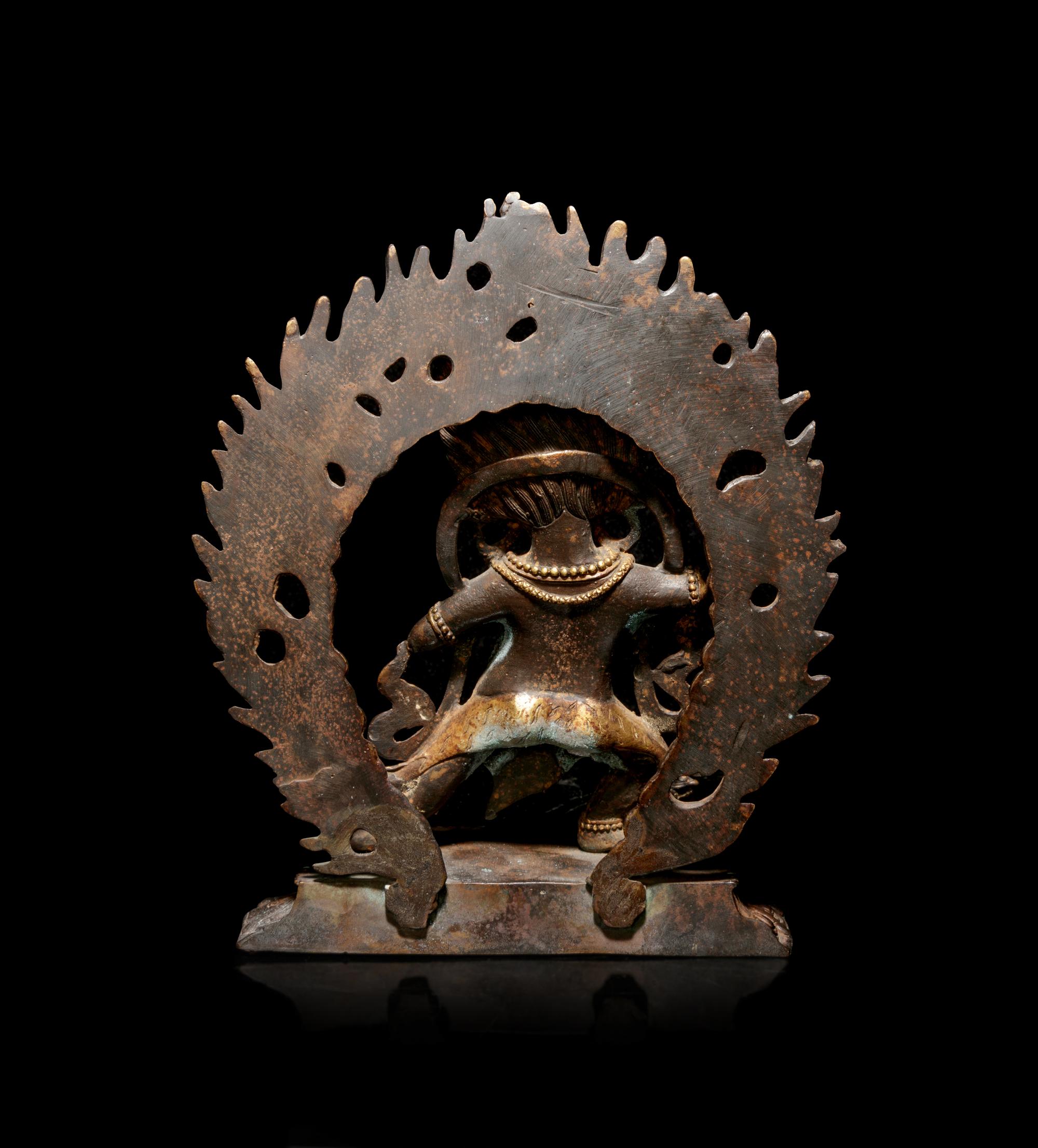 A Tibetan Gilt Bronze Figure of Bodhisattva Mahakala