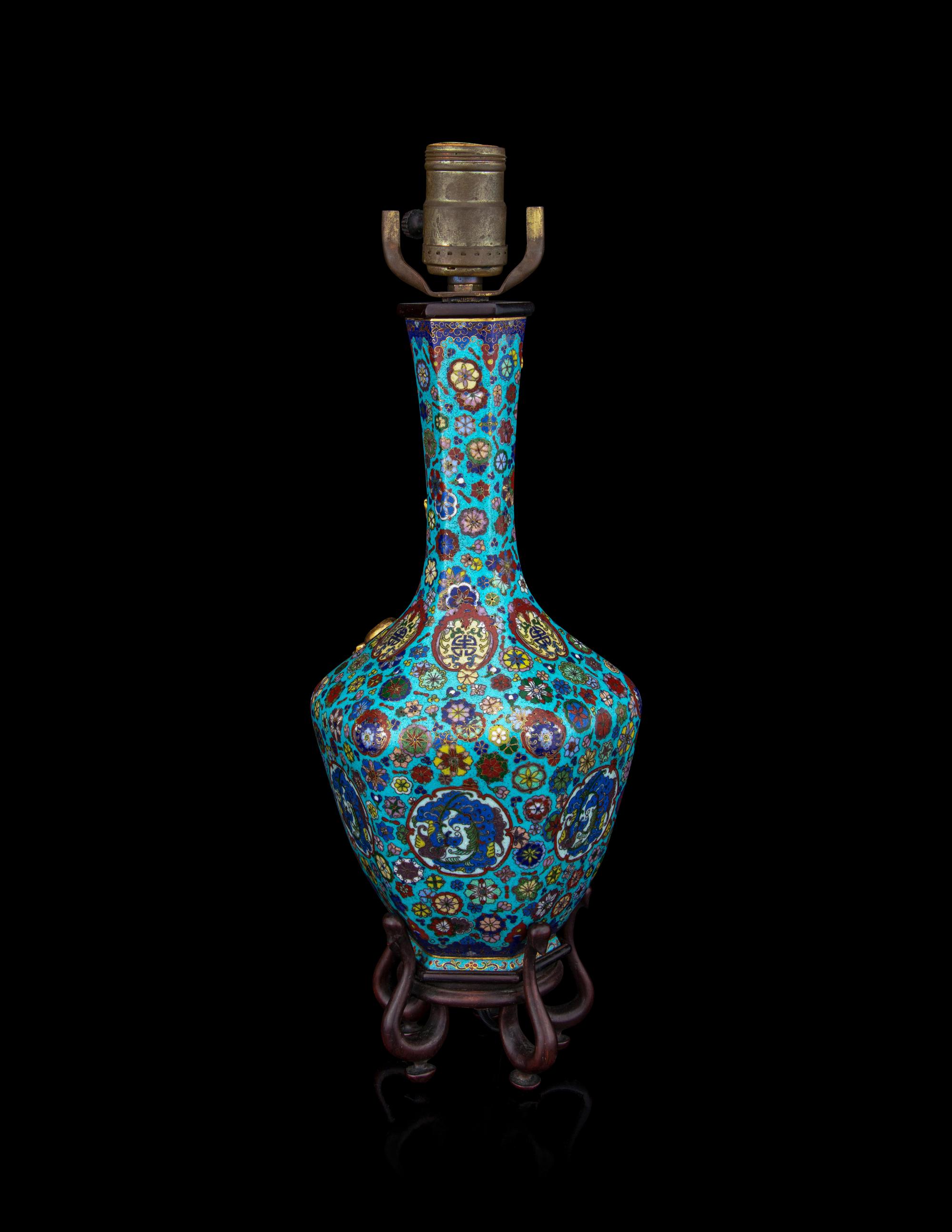 A Cloisonné Enamel Faceted Vase