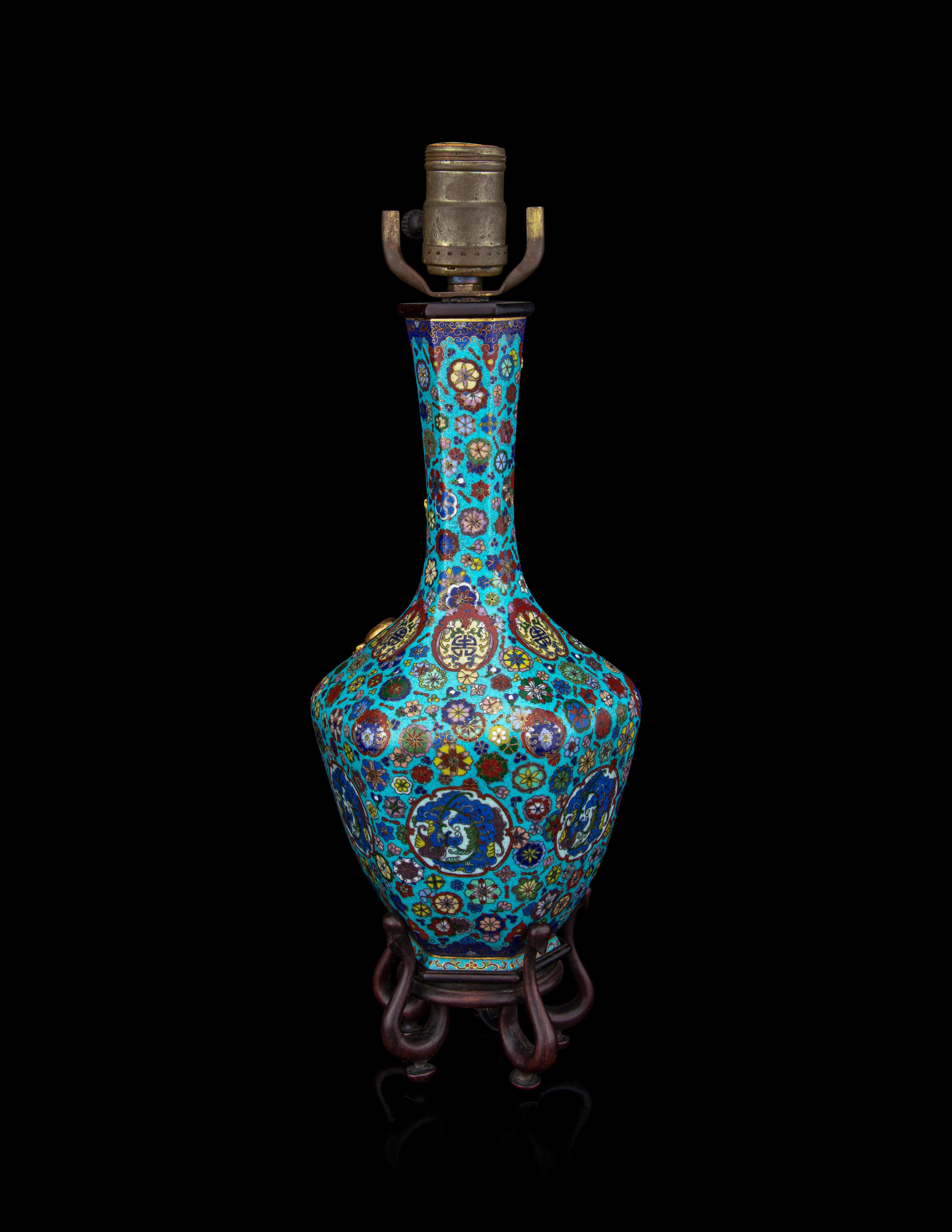 A Cloisonné Enamel Faceted Vase