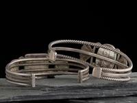 Navajo Twisted Wire Silver and Turquoise Cuff Bracelets