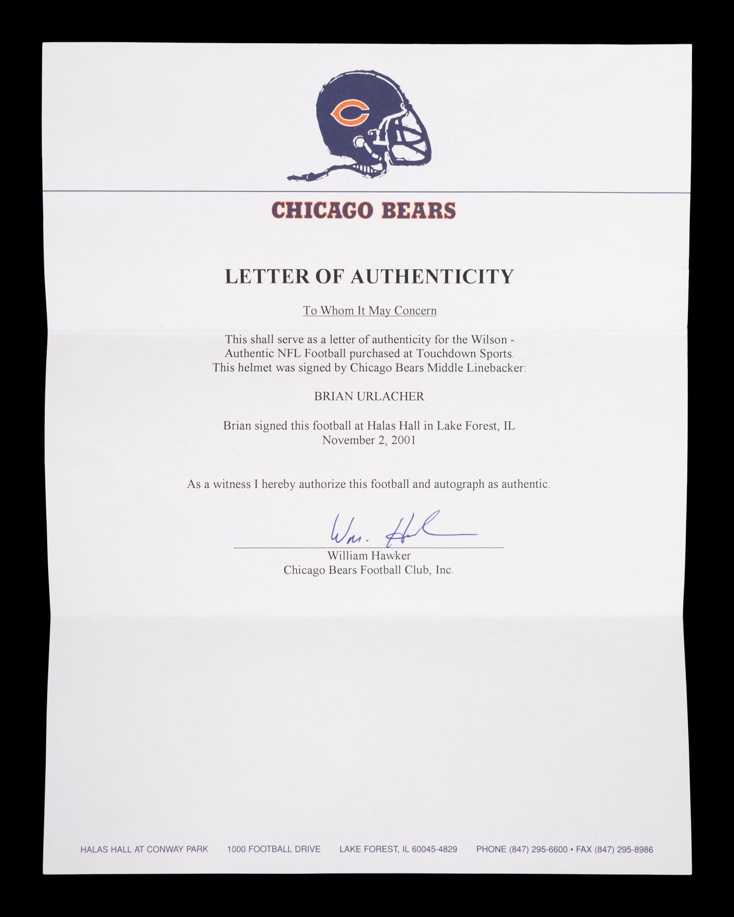A Group of Football Hall of Fame Signed Autograph Items Including Joe Montana and Brian Urlacher,