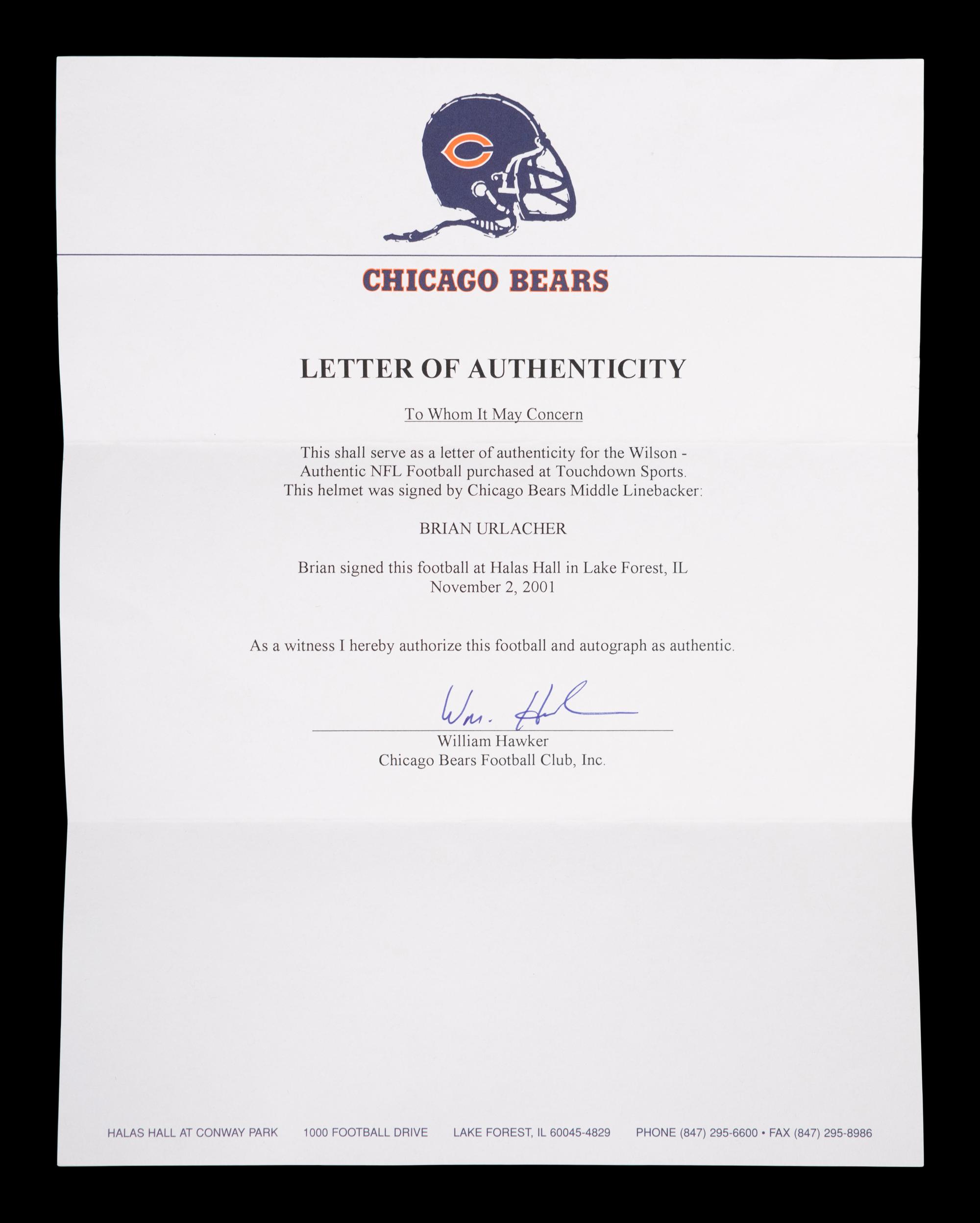 A Group of Football Hall of Fame Signed Autograph Items Including Joe Montana and Brian Urlacher,