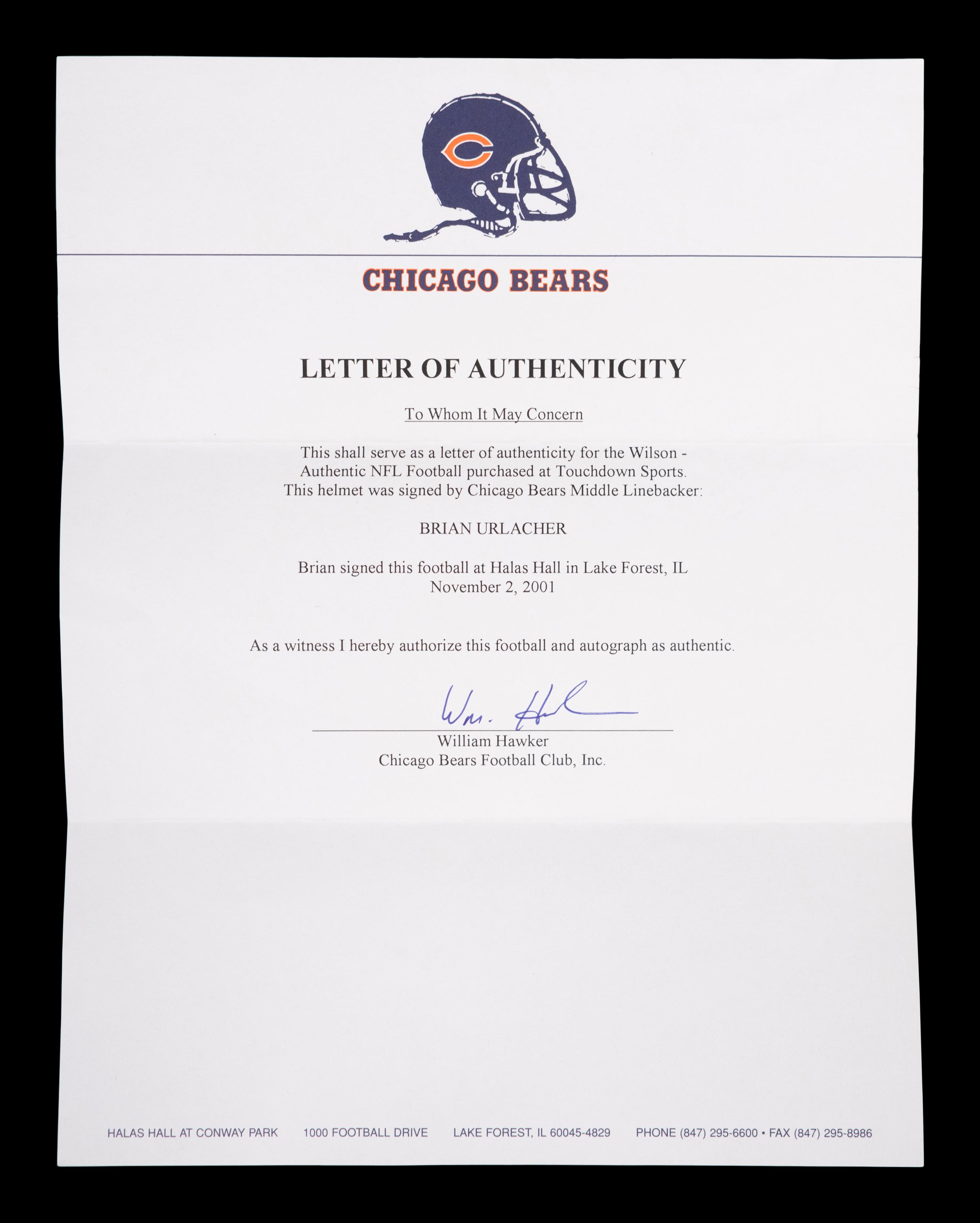 A Group of Football Hall of Fame Signed Autograph Items Including Joe Montana and Brian Urlacher,