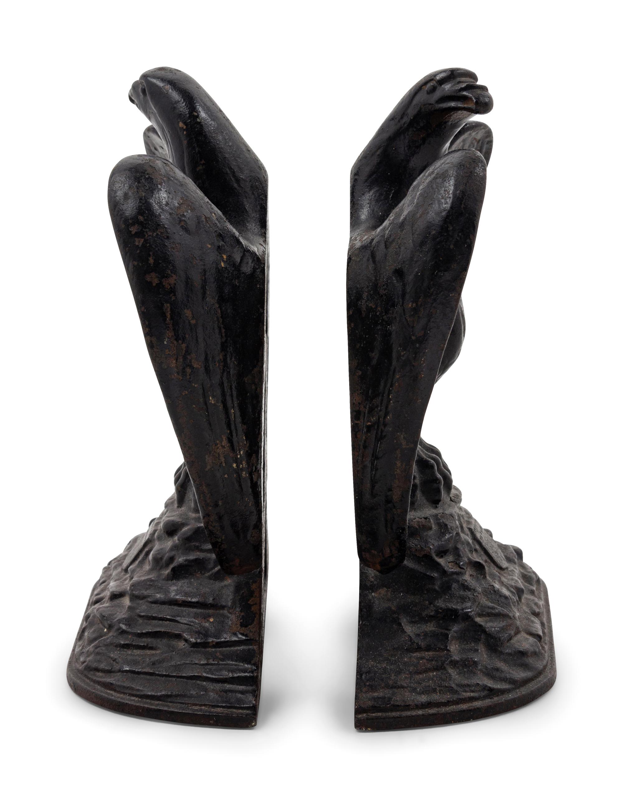 A Pair of Cast Iron Eagle-Form Bookends