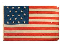 [FLAGS]. 18-star American flag. Ca 1876-1890s.