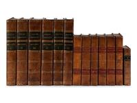 [FINE BINDINGS]. A group of 13 volumes in fine full or half leather, including works relating to history.