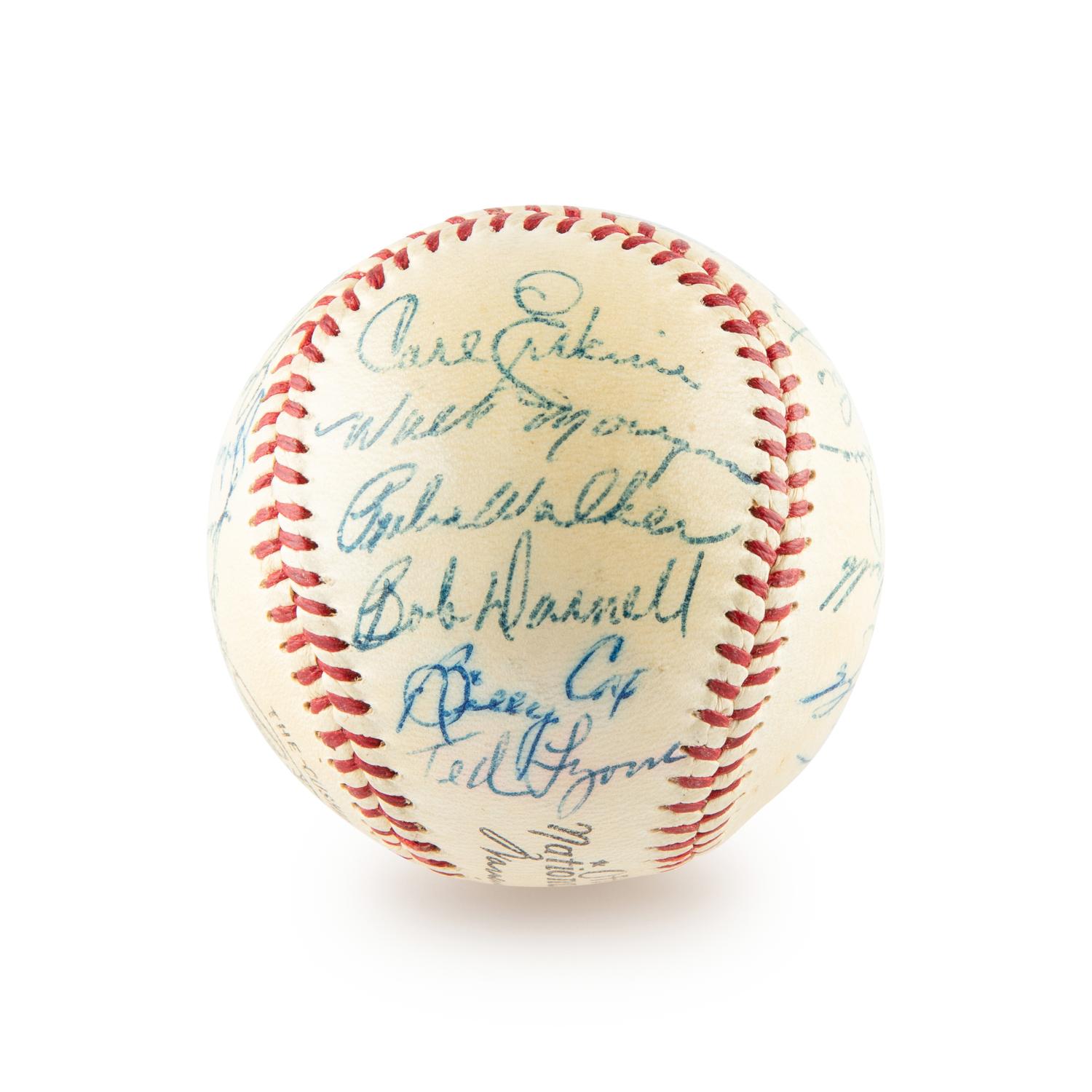 A 1954 Brooklyn Dodgers Team Signed Autograph Baseball Including Jackie Robinson and Roy Campanella (Beckett Authentication Services)