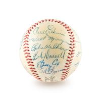 A 1954 Brooklyn Dodgers Team Signed Autograph Baseball Including Jackie Robinson and Roy Campanella (Beckett Authentication Services)