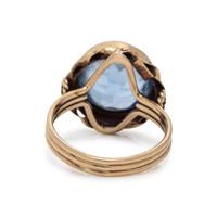 YELLOW GOLD AND BLUE TOPAZ RING