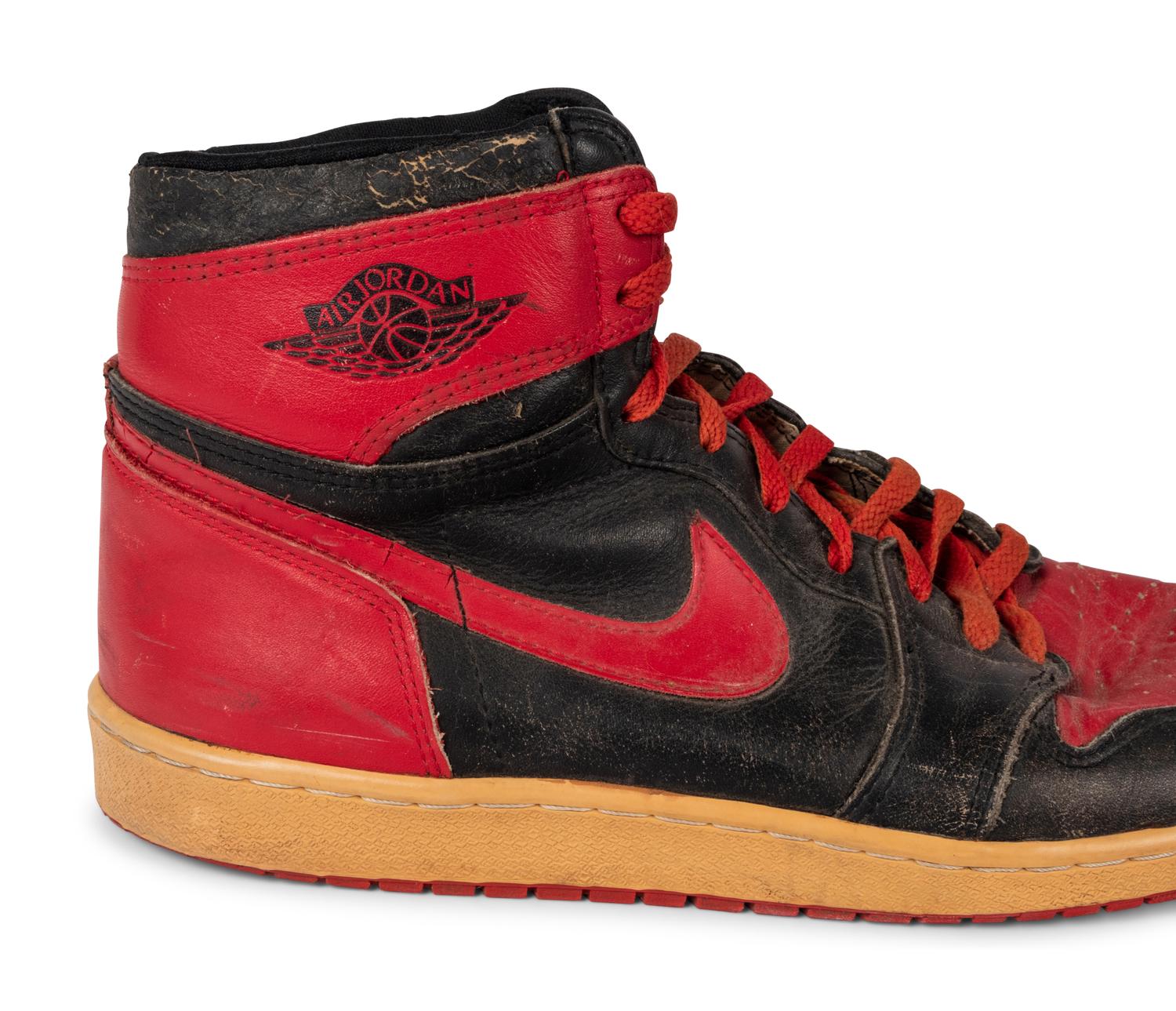 A Pair of Original 1985 Nike Air Jordan 1 Basketball Shoes