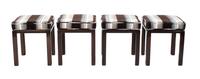 A Set of Four Stools Height 19 x width 16 1/2 x depth 16 inches. — DUNBAR