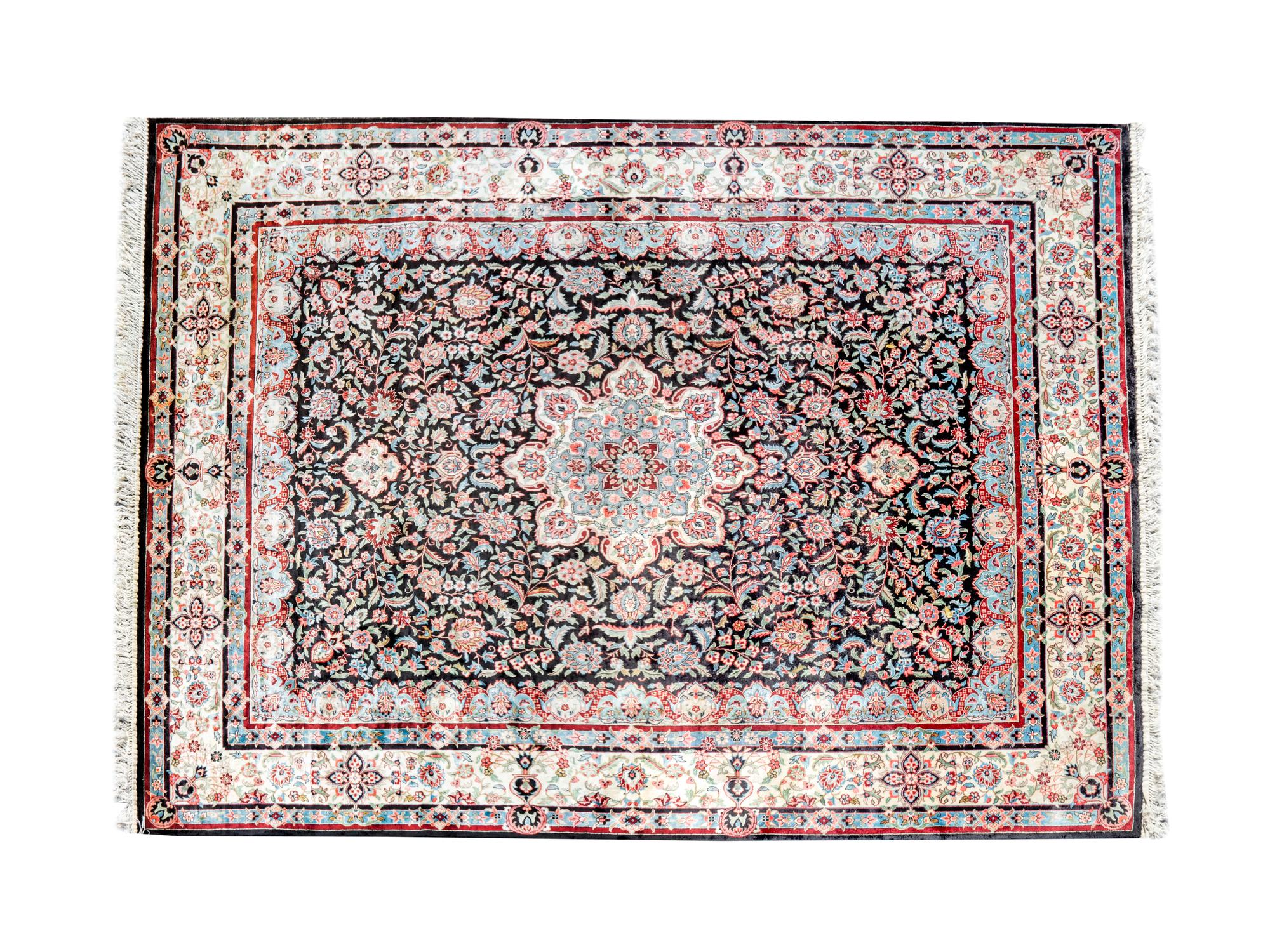 An Isphahan Partial Silk and Wool Carpet — 20TH CENTURY