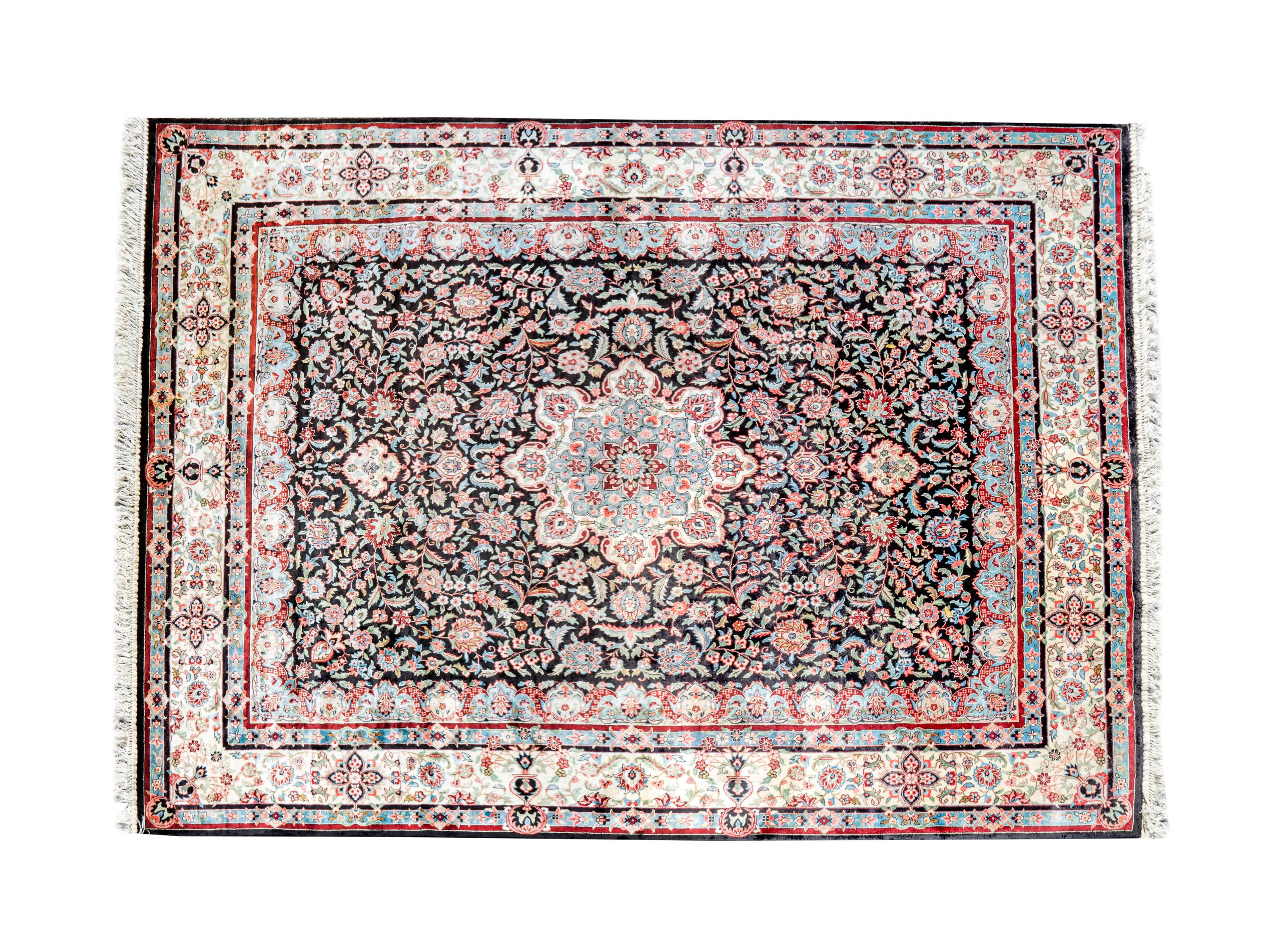 An Isphahan Partial Silk and Wool Carpet — 20TH CENTURY
