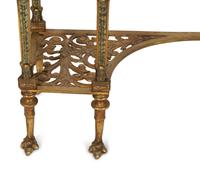 A Continental Gilt Metal Onyx Top Small Console Table