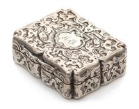 A Victorian Silver Vinaigrette, Charles Rawlings & William Summers, London, 1847, the case worked to show geometric and scroll decorati
