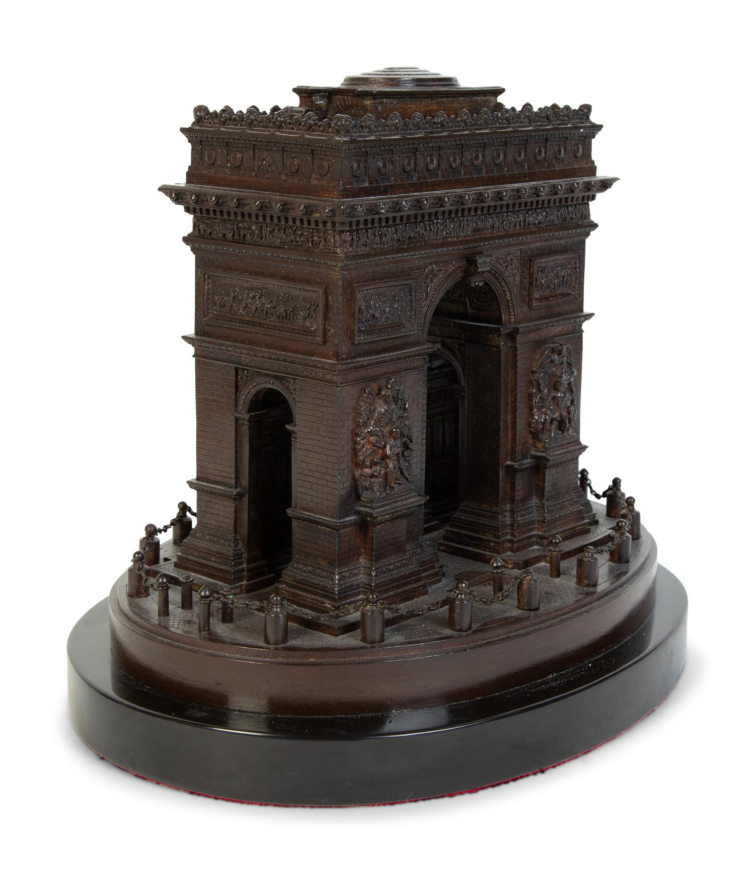 A French Grand Tour Patinated Bronze Model of the Arc de Triomphe by LeBlanc Freres — FOURTH QUARTER 19TH CENTURY
