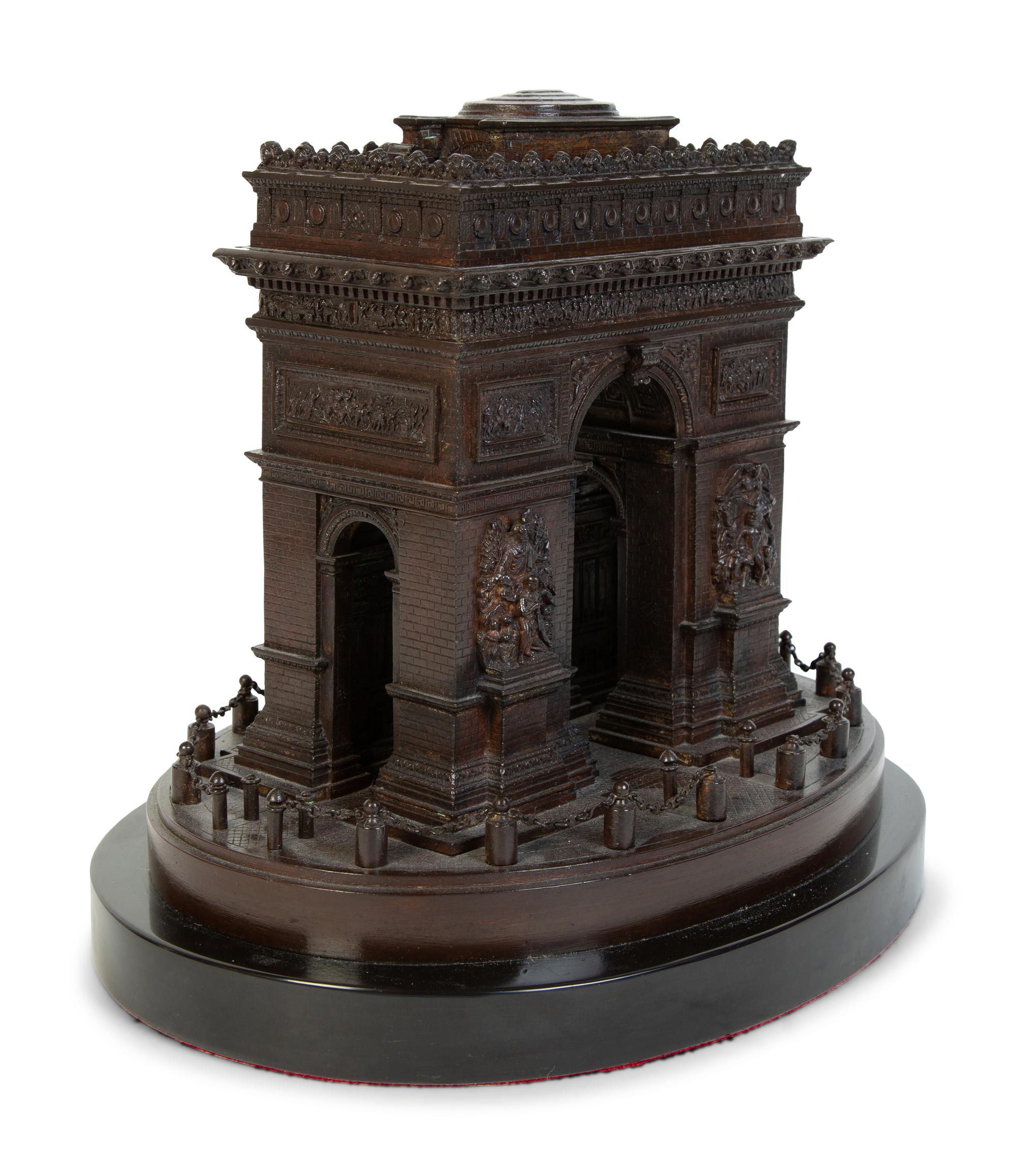 A French Grand Tour Patinated Bronze Model of the Arc de Triomphe by LeBlanc Freres — FOURTH QUARTER 19TH CENTURY