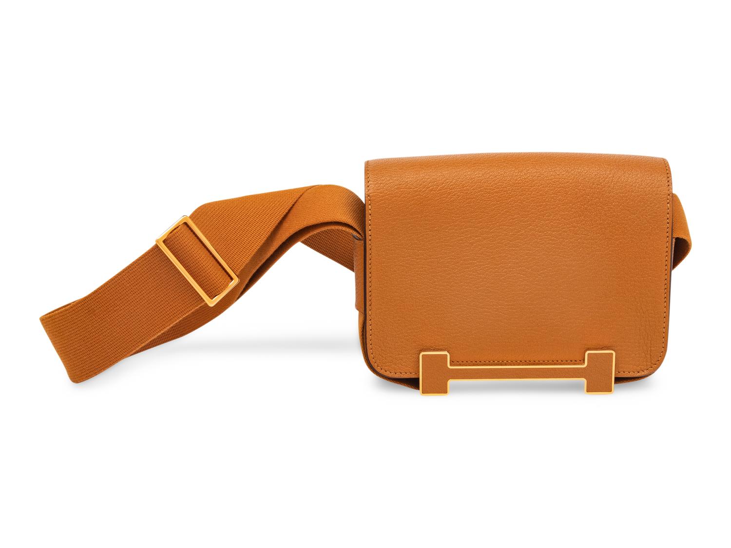 HERMÈS GETA BAG IN CARAMEL CHÈVRE MYSORE