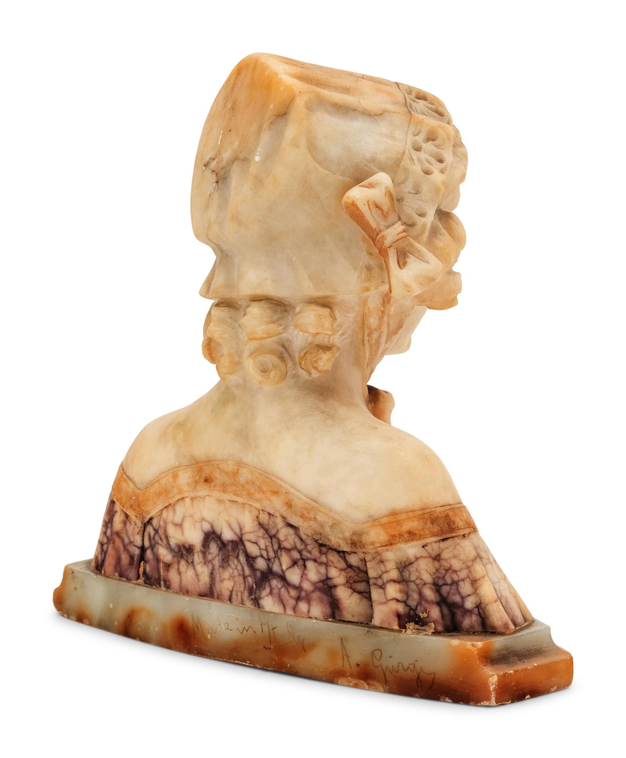 An Italian Alabaster Bust of a Girl