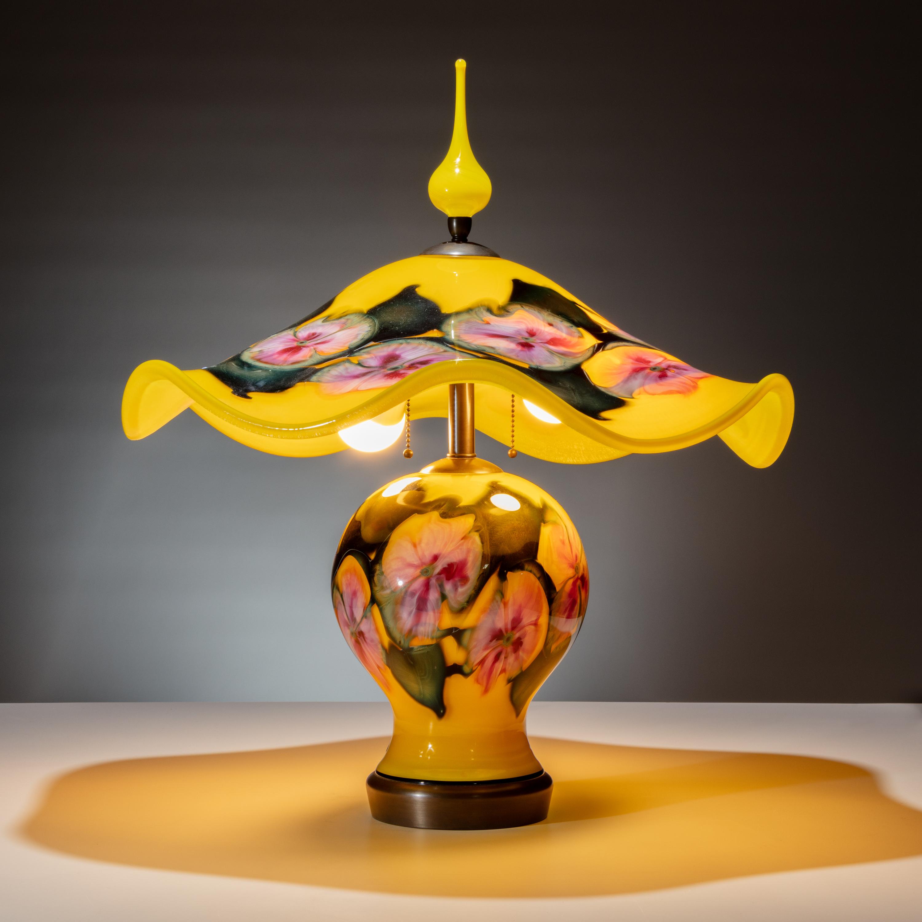 Charles Lotton (American, 1935–2021) — Table Lamp in Yellow Floral, 2000