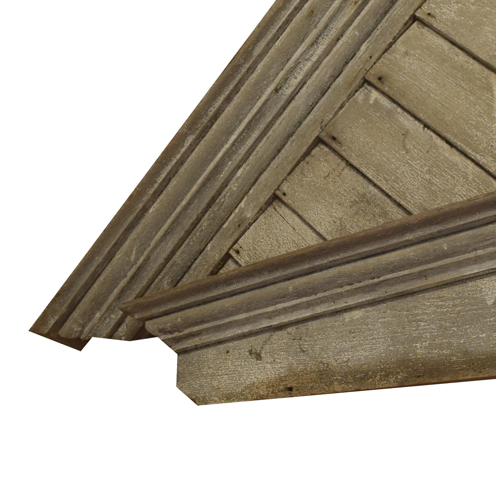 A Triangular Wood Pediment 83" W x 7" D x 48" H — United States, Circa 1900
