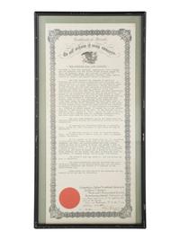 [CIVIL WAR]. John Ellsworth, Co. G, 25th Connecticut Infantry, discharge and certificate of record.