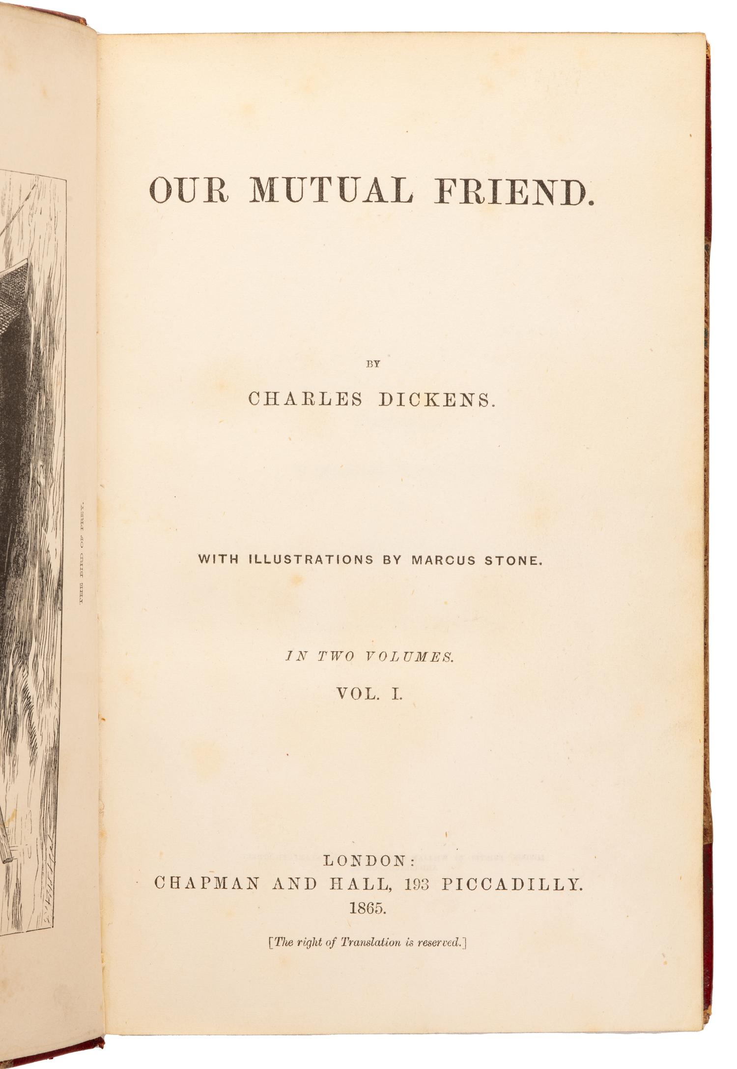 DICKENS, Charles (1812-1870). The Mystery of Edwin Drood . London: Chapman and Hall, April-September 1870.