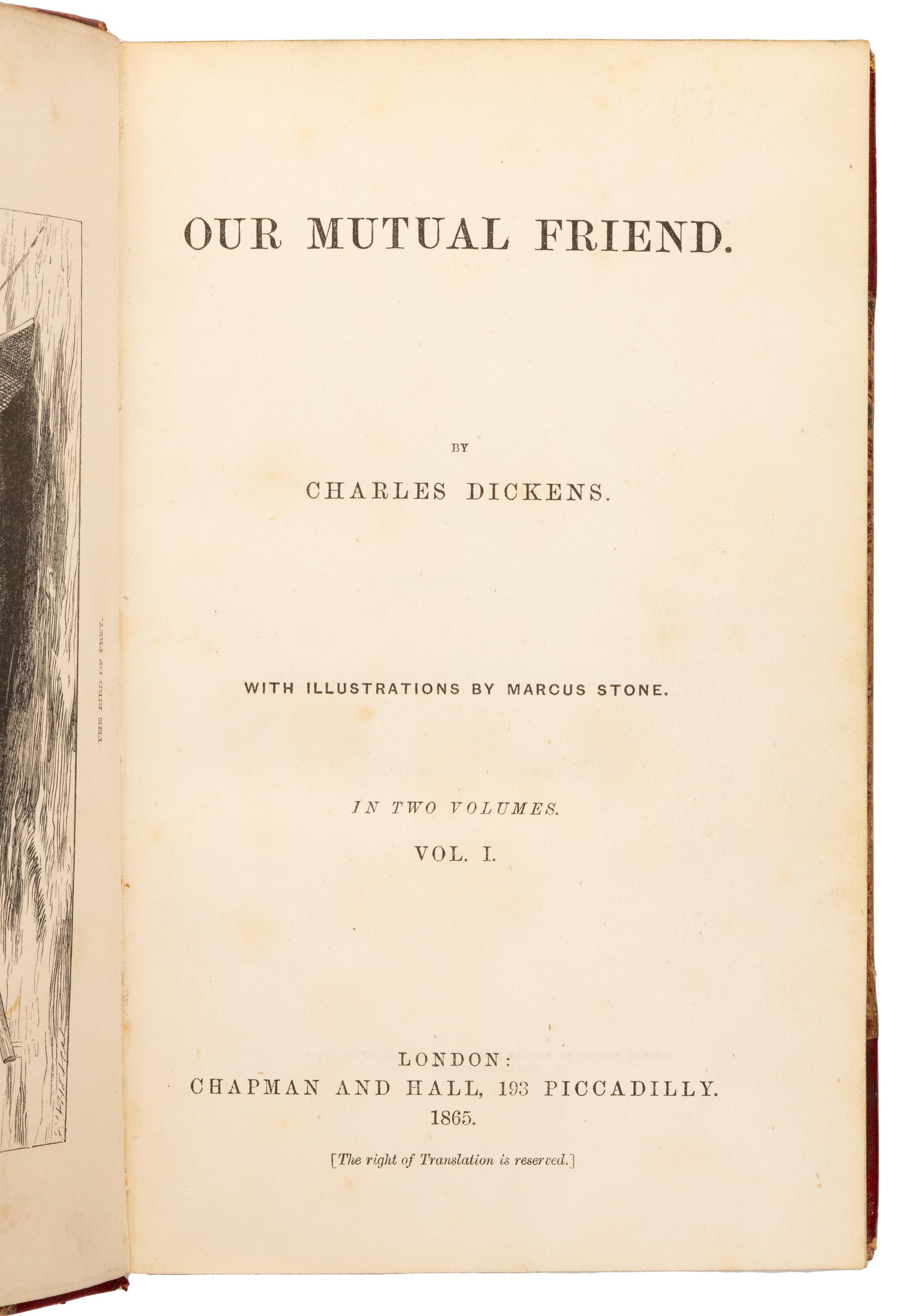 DICKENS, Charles (1812-1870). The Mystery of Edwin Drood . London: Chapman and Hall, April-September 1870.