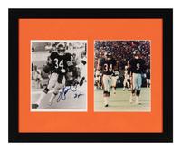 A Walter Payton and Jim McMahon Dual Signed Autograph Chicago Bears Greats Framed and Mated Display
