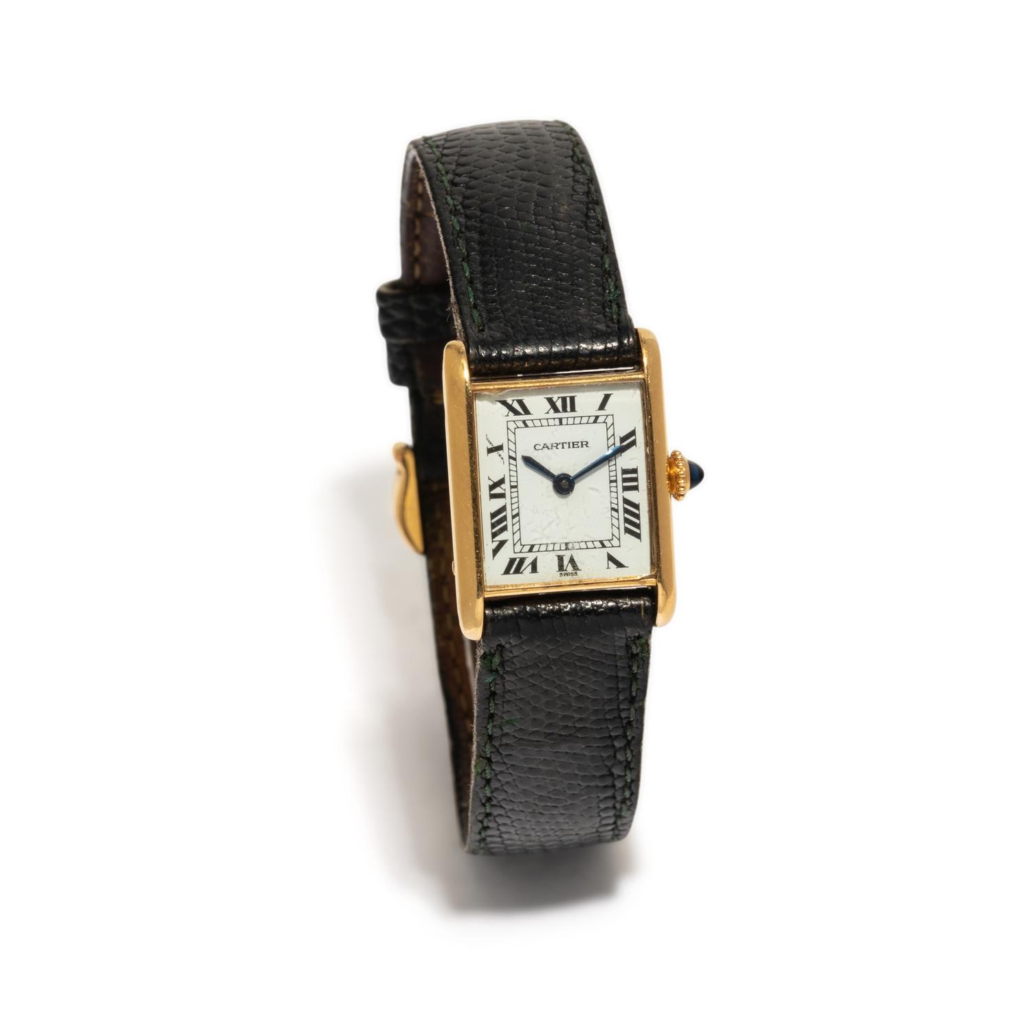 CARTIER, 18K YELLOW GOLD 'TANK' WATCH