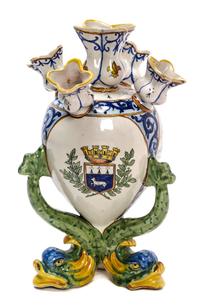 A Quimper Pottery Tulipiere Height 11 1/2 inches.