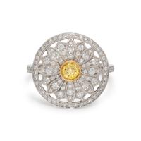 TIFFANY & CO., COLORED DIAMOND AND DIAMOND 'DAISY' RING
